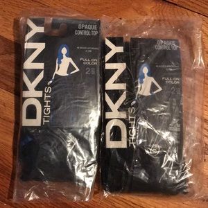 DKNY Navy Opaque Control Top Tights